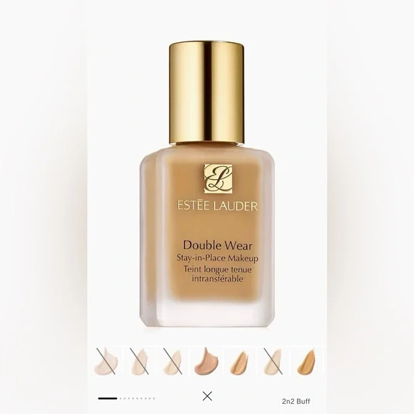 Estee Lauder Double Wear Foundation — Buff Beige & Gold Cap. $42 each. - Picture 2 of 3